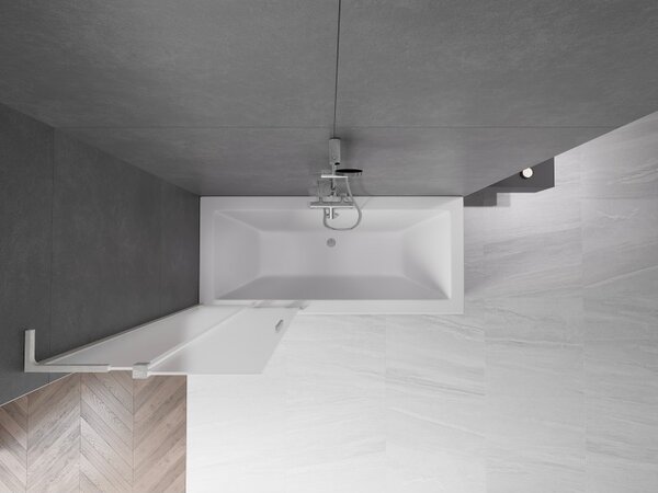 Mexen Velar L, paravan de baie glisant cu 2 aripi 70 x 150 cm, sticlă mată 8 mm, oțel periat, 896-070-003-31-97