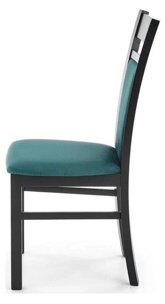 Scaun Gerard 2, negru/verde, stofa catifelata/lemn de fag, 44x55x97 cm