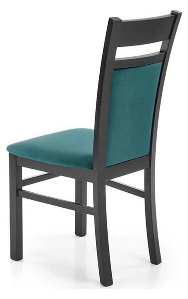 Scaun Gerard 2, negru/verde, stofa catifelata/lemn de fag, 44x55x97 cm