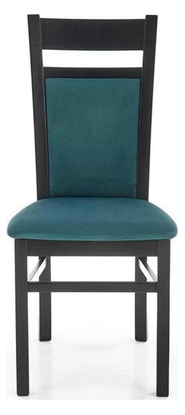 Scaun Gerard 2, negru/verde, stofa catifelata/lemn de fag, 44x55x97 cm