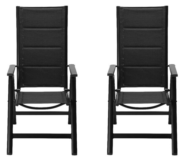 Set 2 fotolii din aluminiu, reglabil, Avenberg ISLA PLUS negru