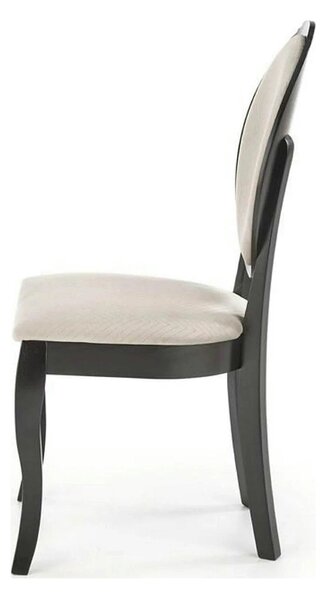 Scaun VELO, bej/negru, stofa catifelata/lemn, 44x53x96 cm