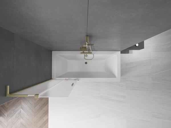 Mexen Velar L, paravan de baie glisant cu 2 aripi 70 x 150 cm, sticlă mată 8 mm, auriu mat, 896-070-003-31-55