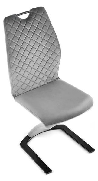 Scaun K442, gri/negru, stofa catifelata/metal, 46x61x102 cm