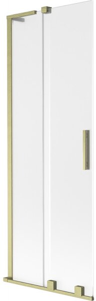 Mexen Velar L, paravan de baie glisant cu 2 aripi 70 x 150 cm, sticlă mată 8 mm, auriu mat, 896-070-003-31-55