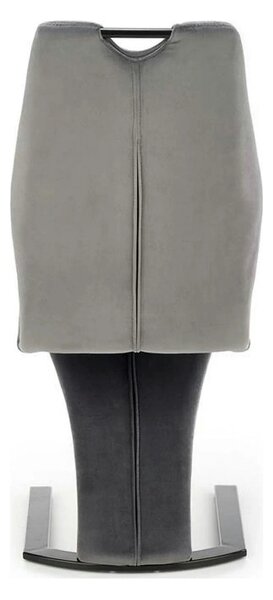 Scaun K442, gri/negru, stofa catifelata/metal, 46x61x102 cm