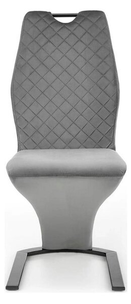 Scaun K442, gri/negru, stofa catifelata/metal, 46x61x102 cm
