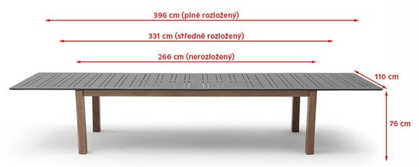 Masă extensibilă din aluminiu Avenberg VALHALLA negru/natural