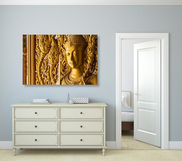 Tablou statuia lui Budha intr-un templu
