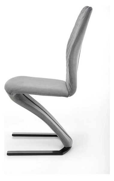 Scaun K442, gri/negru, stofa catifelata/metal, 46x61x102 cm