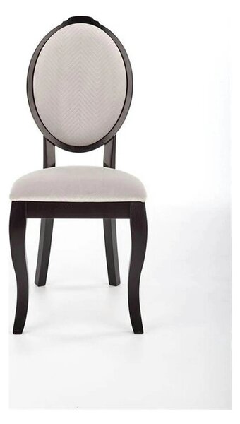 Scaun VELO, bej/negru, stofa catifelata/lemn, 44x53x96 cm