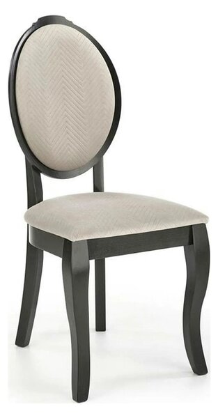 Scaun VELO, bej/negru, stofa catifelata/lemn, 44x53x96 cm