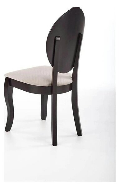 Scaun VELO, bej/negru, stofa catifelata/lemn, 44x53x96 cm
