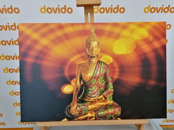 Tablou statuia a lui Budha pe fundal abstract