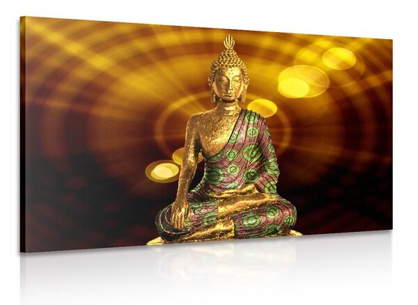 Tablou statuia a lui Budha pe fundal abstract