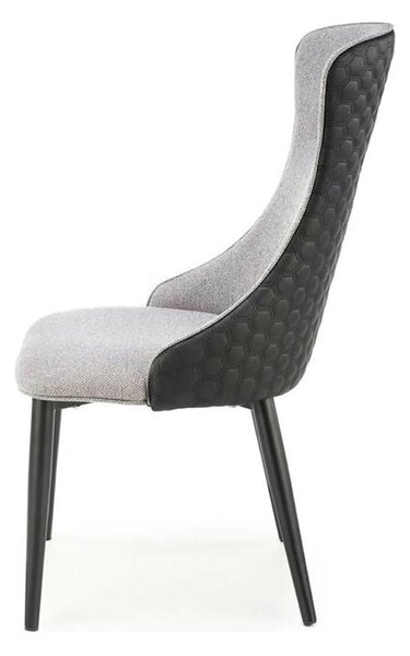 Scaun K434, gri/negru, stofa catifelata/piele ecologica, 53x54x97 cm