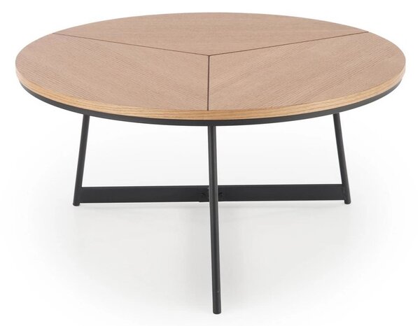 Masuta cafea KARIDA, stejar natural/negru, 80x80x41 cm