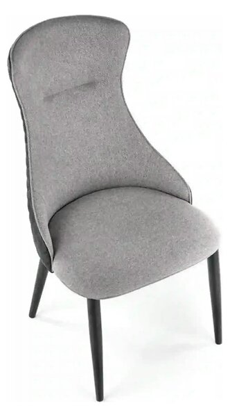Scaun K434, gri/negru, stofa catifelata/piele ecologica, 53x54x97 cm