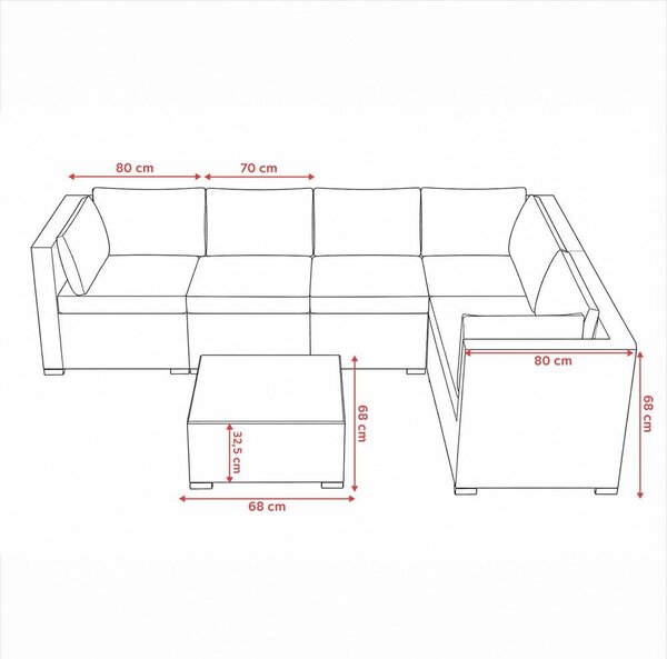 Set mobilier de grădină din ratan Avenberg MATERA