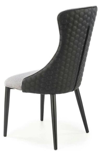 Scaun K434, gri/negru, stofa catifelata/piele ecologica, 53x54x97 cm