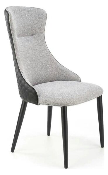 Scaun K434, gri/negru, stofa catifelata/piele ecologica, 53x54x97 cm