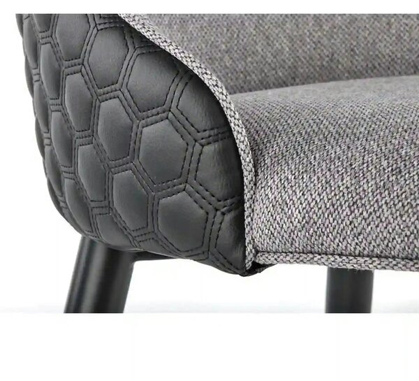 Scaun K434, gri/negru, stofa catifelata/piele ecologica, 53x54x97 cm