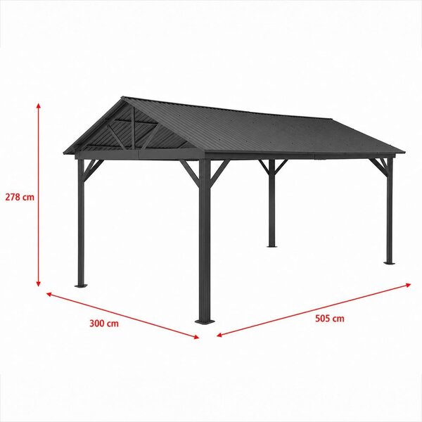 Pergolă din aluminiu Avenberg PAVILIO 5x3m neagră