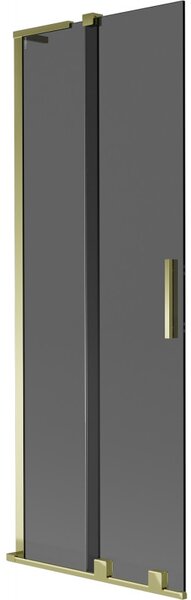 Mexen Velar L, paravan de baie glisant cu 2 aripi 70 x 150 cm, sticla gri 8 mm, auriu lucios, 896-070-003-41-50