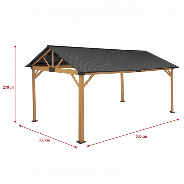 Pergola din aluminiu Avenberg PAVILIO 5x3m natur