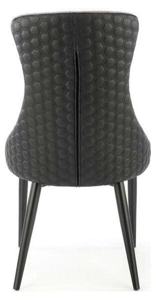 Scaun K434, gri/negru, stofa catifelata/piele ecologica, 53x54x97 cm