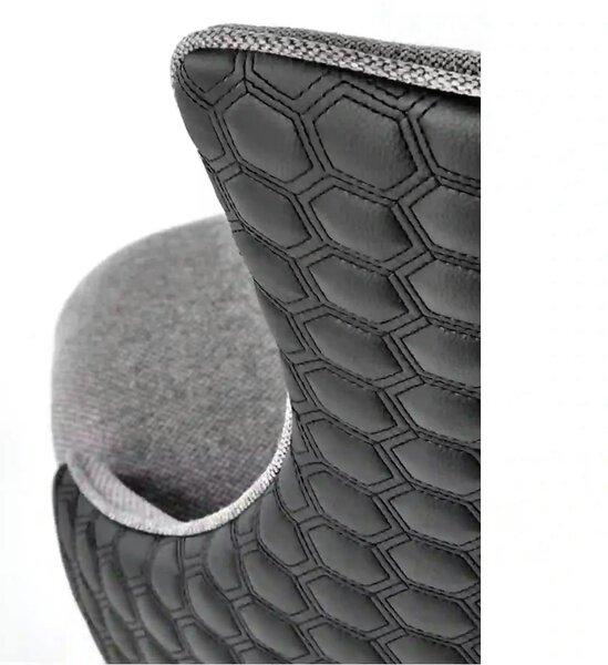 Scaun K434, gri/negru, stofa catifelata/piele ecologica, 53x54x97 cm