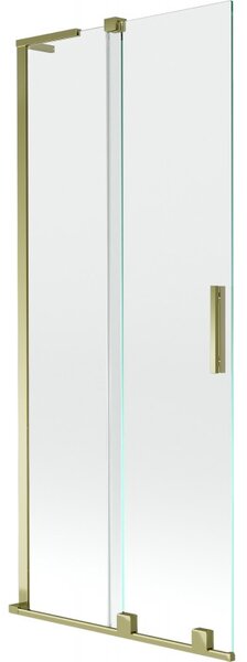 Mexen Velar L, paravan de baie glisant cu 2 aripi 80 x 150 cm, sticlă transparentă de 8 mm, profil auriu lucios, 896-080-003-01-50