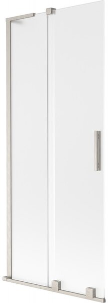 Mexen Velar L, paravan de baie glisant cu 2 aripi 80 x 150 cm, sticlă mată 8 mm, oțel periat, 896-080-003-31-97