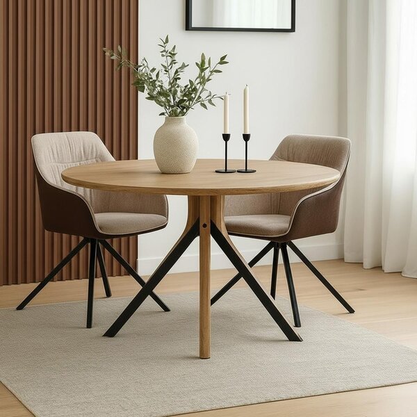 Set - 2 scaune de dining AVENBERG LARO - rotative, bej-maro