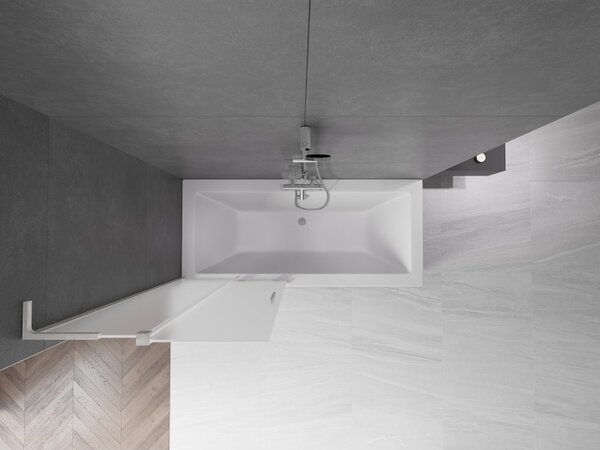 Mexen Velar L, paravan de baie glisant cu 2 aripi 80 x 150 cm, sticlă mată 8 mm, oțel periat, 896-080-003-31-97