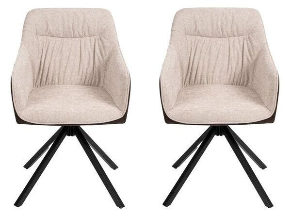 Set - 2 scaune de dining AVENBERG LARO - rotative, bej-maro