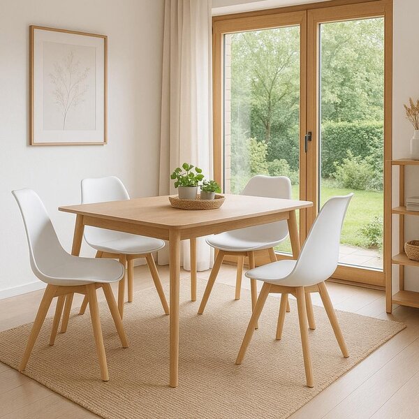 Set 4 scaune de dining AVENBERG SKANDI - Alb