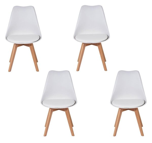 Set 4 scaune de dining AVENBERG SKANDI - Alb