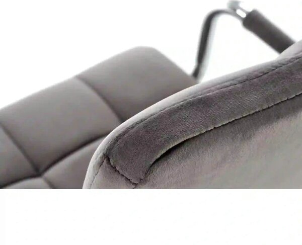 Scaun de birou GONZO 4, gri/crom, stofa catifelata/metal, 60x53x93/105