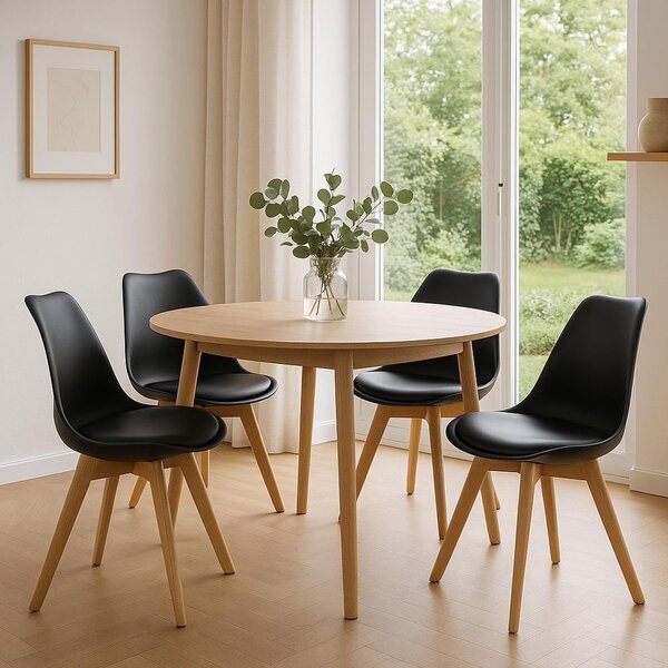 Set - 4 scaune de dining AVENBERG SKANDI - Negru