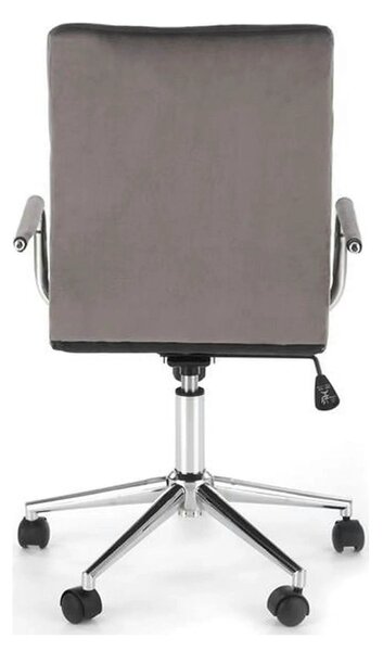 Scaun de birou GONZO 4, gri/crom, stofa catifelata/metal, 60x53x93/105