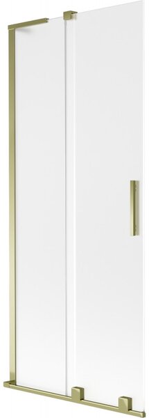 Mexen Velar L, paravan de baie glisant cu 2 aripi 80 x 150 cm, sticlă mată 8 mm, auriu strălucitor, 896-080-003-31-50