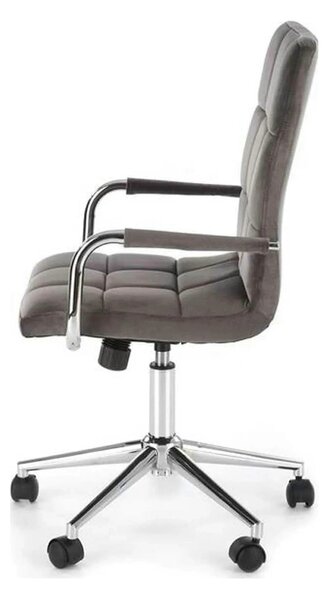 Scaun de birou GONZO 4, gri/crom, stofa catifelata/metal, 60x53x93/105