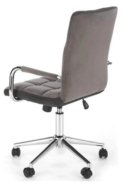 Scaun de birou GONZO 4, gri/crom, stofa catifelata/metal, 60x53x93/105