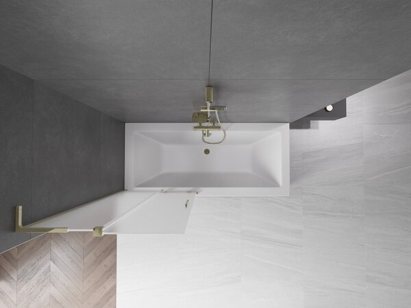 Mexen Velar L, paravan de baie glisant cu 2 aripi 80 x 150 cm, sticlă mată 8 mm, auriu strălucitor, 896-080-003-31-50