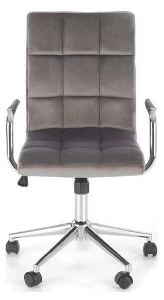 Scaun de birou GONZO 4, gri/crom, stofa catifelata/metal, 60x53x93/105