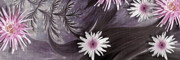 Tablou flori pe fundal splendid