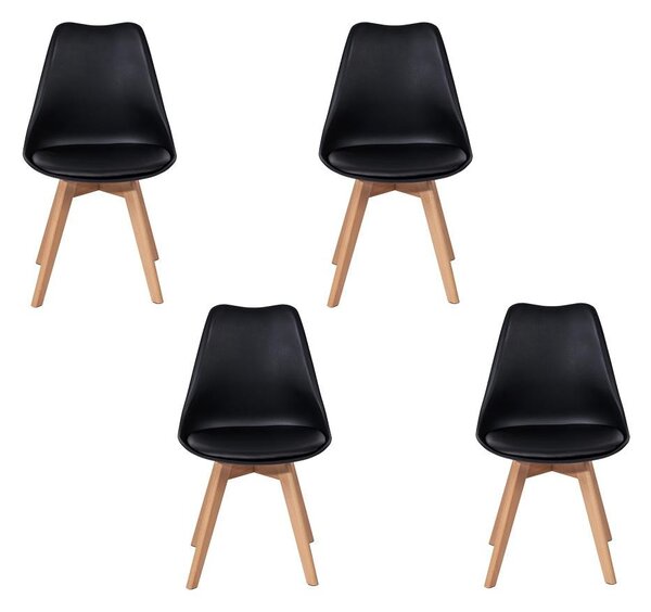 Set - 4 scaune de dining AVENBERG SKANDI - Negru