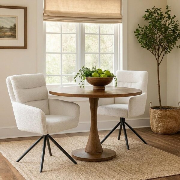 Set - 2 scaune de dining rotative AVENBERG TESSA - Alb