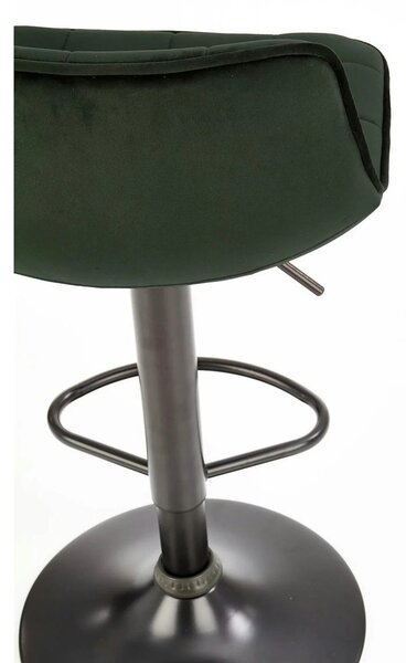 Scaun bar H95, verde inchis/gri inchis, stofa/otel, 43x44x84/106 cm